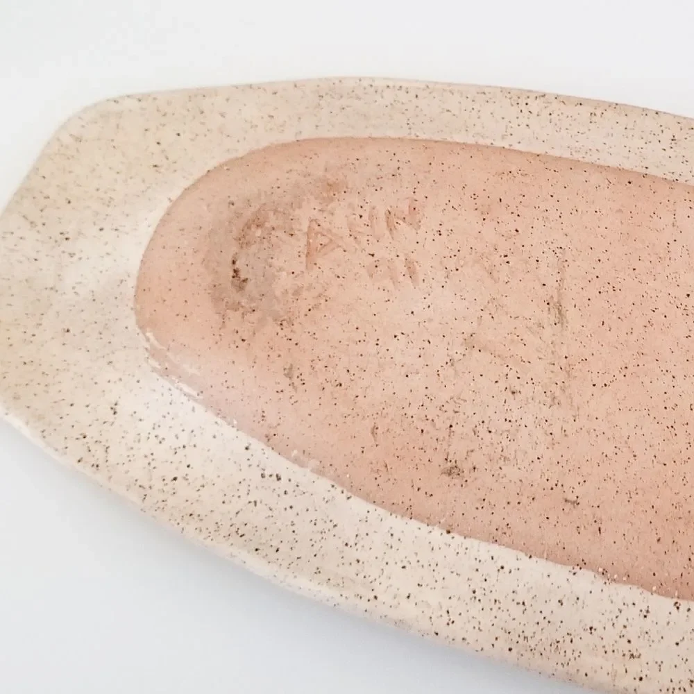 Trinket dish pottery vintage artist signed